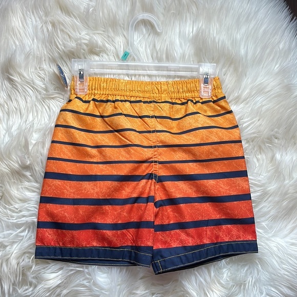 Kidgets orange yellow black striped boys swim trunks swimsuit board shorts SZ 3T - Picture 3 of 17